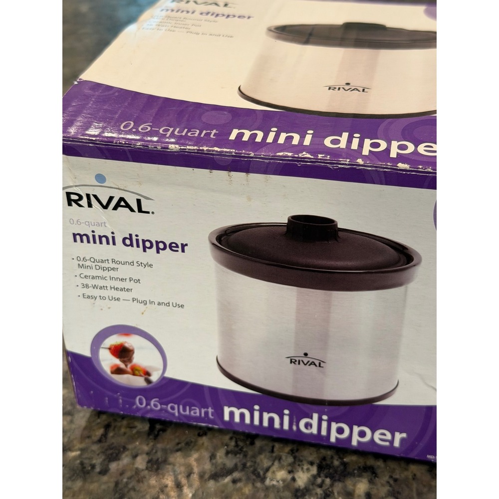 Rival Mini Dipper 0.6 Quart Slow Cooker Stainless Steel Dip Warmer MD-YHB06A